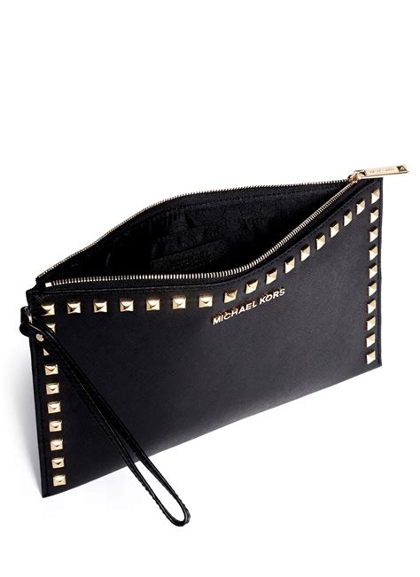 38f2 mk3 black michael kors clutch|Michael Kors black wristlets.